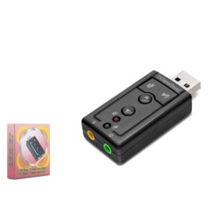 HADRON HDX5255 USB Harici Ses Kartı 7.1 Tuş Kontrollü Siyah