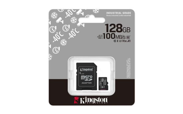 Kingston SDCIT2-128GB 128GB microSDXC Industrial C10 A1 pSLC Card + SD Adapter Hafıza Kartı