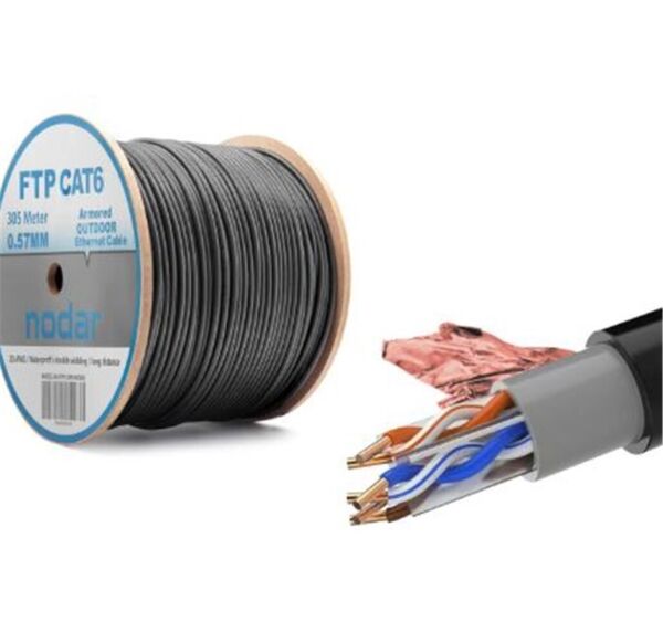 Nodar Nd2002 Ftp Cat6 Dışmekan Kablo 23Awg Çift Pvc 4P- 1-0.57Mm 35Mm Cca 305M Siyah