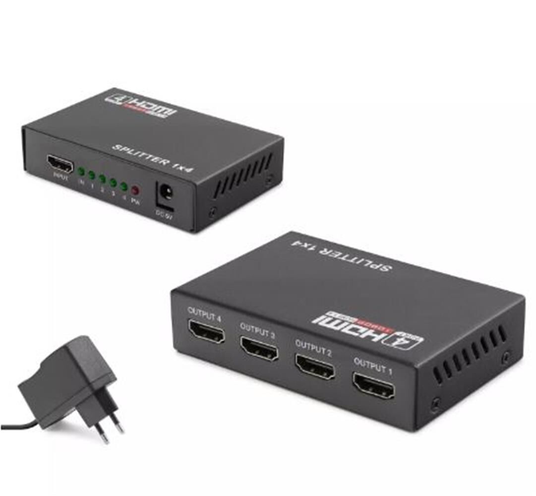 Hadron Hdx1286 4 Port Hdmi Splitter 1.4V 1080P 3D 1-In 4-Out Siyah