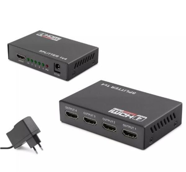 Hadron Hdx1286 4 Port Hdmi Splitter 1.4V 1080P 3D 1-In 4-Out Siyah