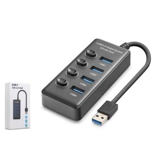 Hadron HDX7049 USB Hub 3.0 5Gbps 4x USB-A 4 Port Switch’li Çoklayıcı Siyah