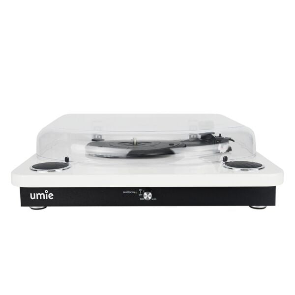 UMİE Bemol Beyaz Piano Kaplama 10W BT İN, BT OUT, RCA, USB Özellikli Nostaljik Pikap