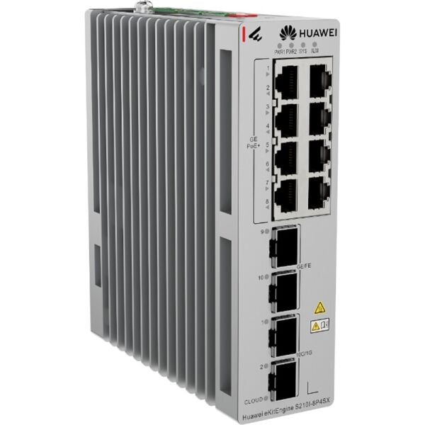HUAWEI EKITENGINE S210I-8P4SX 8 PORT GIGABIT+2X2.5GB 2X10G SFP+ CLOUD YÖNETİLEBİLİR L2+ ENDÜSTRİYEL 240W POE SWITCH