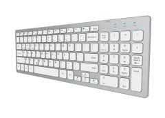 Everest KB-80W Beyaz-Gümüş 2.4Ghz Ultra İnce Q Mac-Win-Android-Ios Uyumlu Kablosuz Klavye