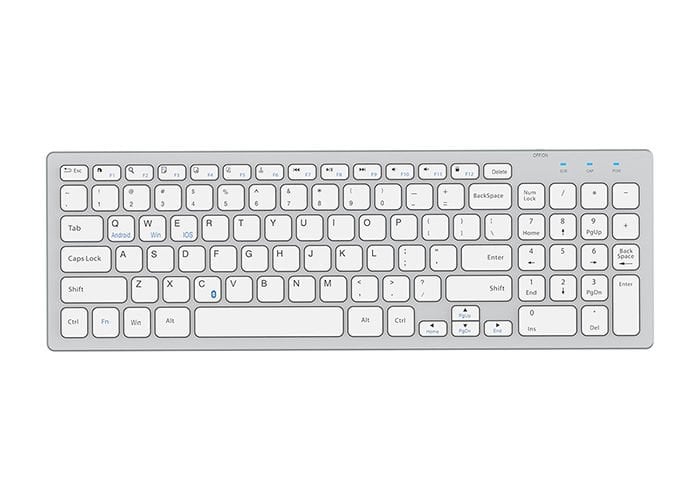 Everest KB-80W Beyaz-Gümüş 2.4Ghz Ultra İnce Q Mac-Win-Android-Ios Uyumlu Kablosuz Klavye