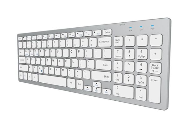 Everest KB-80W Beyaz-Gümüş 2.4Ghz Ultra İnce Q Mac-Win-Android-Ios Uyumlu Kablosuz Klavye