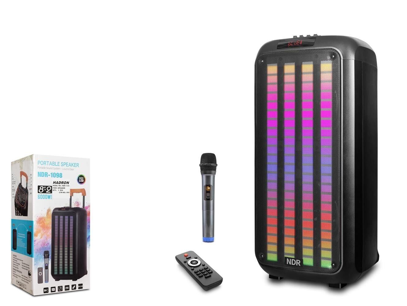 NDR1098 8'' Uzaktan Kumandalı Mikrofonlu FM Bluetooth Müzik Çalar6000W Usb-TfCard