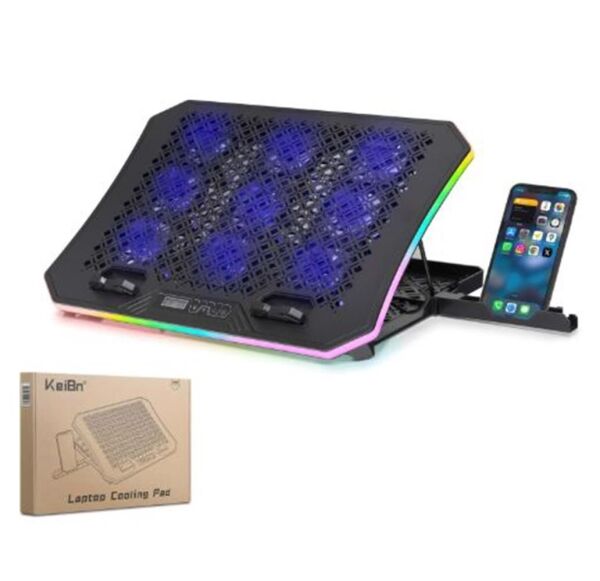 Hadron Dcxa19 Notebook Soğutucu 9-Fan + Telefon Standı 14-18 RGB Siyah