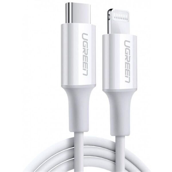 UGREEN TYPE-C TO LIGHTNING 3A PD MFİ SERTİFİKALI HIZLI ŞARJ KABLOSU (10493) 1 MT BEYAZ