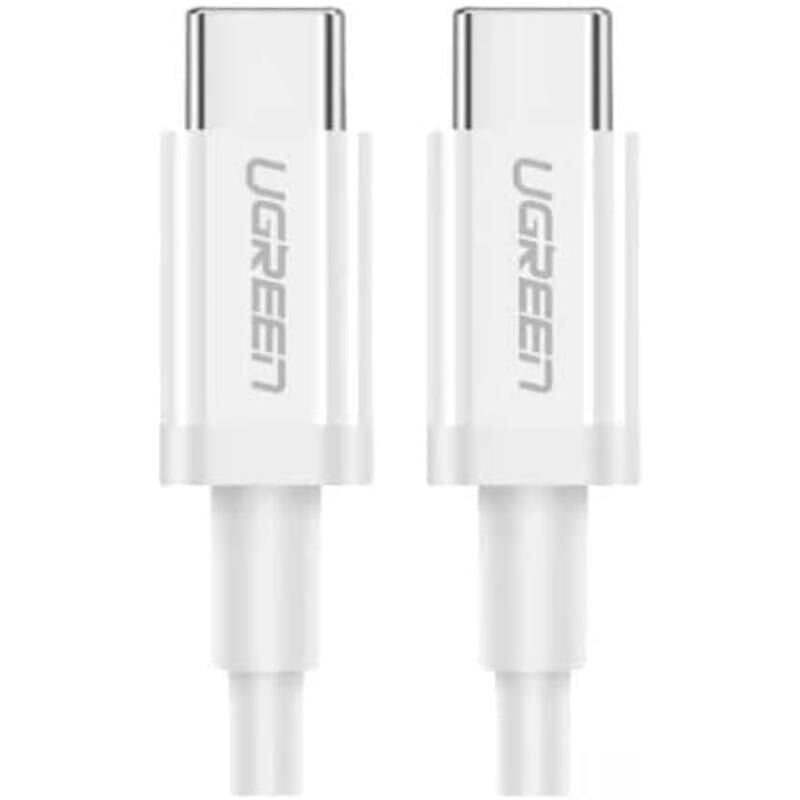 UGREEN USB-C 60W 3A QC PD HIZLI ŞARJ KABLOSU 1 MT BEYAZ 60518