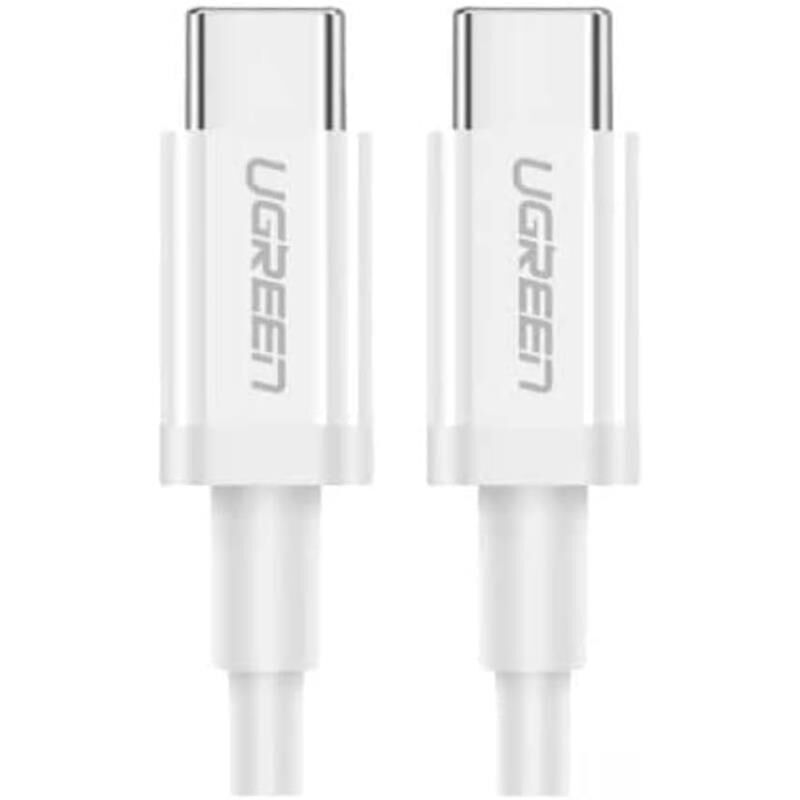 UGREEN USB-C 60W 3A QC PD HIZLI ŞARJ KABLOSU 1 MT BEYAZ 60520