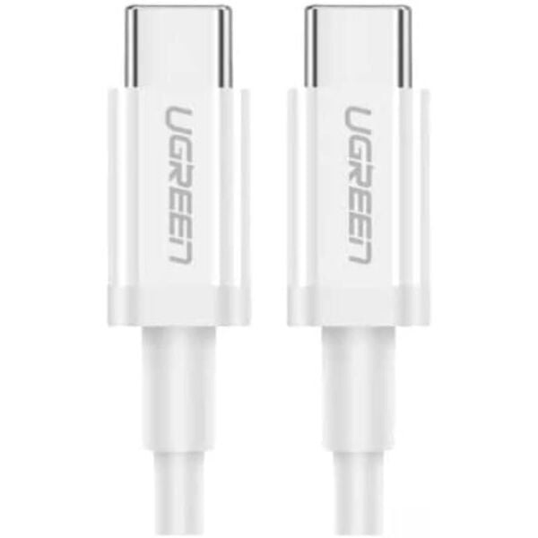 UGREEN USB-C 60W 3A QC PD HIZLI ŞARJ KABLOSU 1 MT BEYAZ 60520