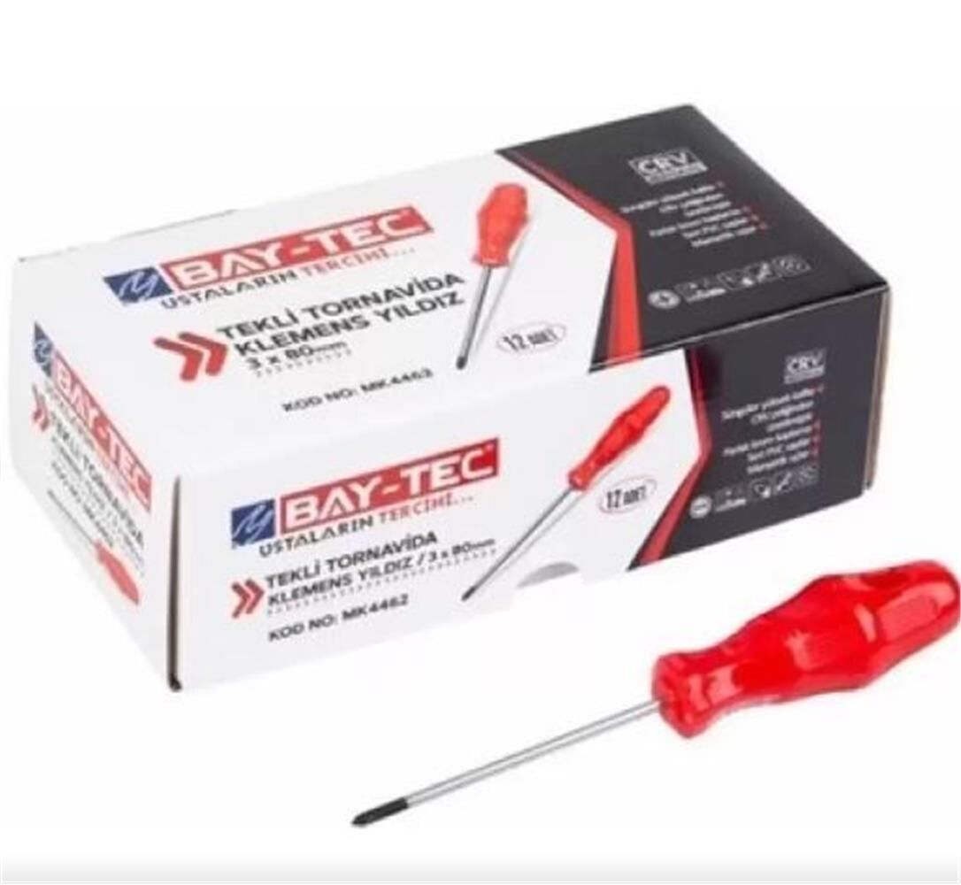 BAY-TEC TEK TORNAVİDA 3X80 MM YILDIZ MK-4462