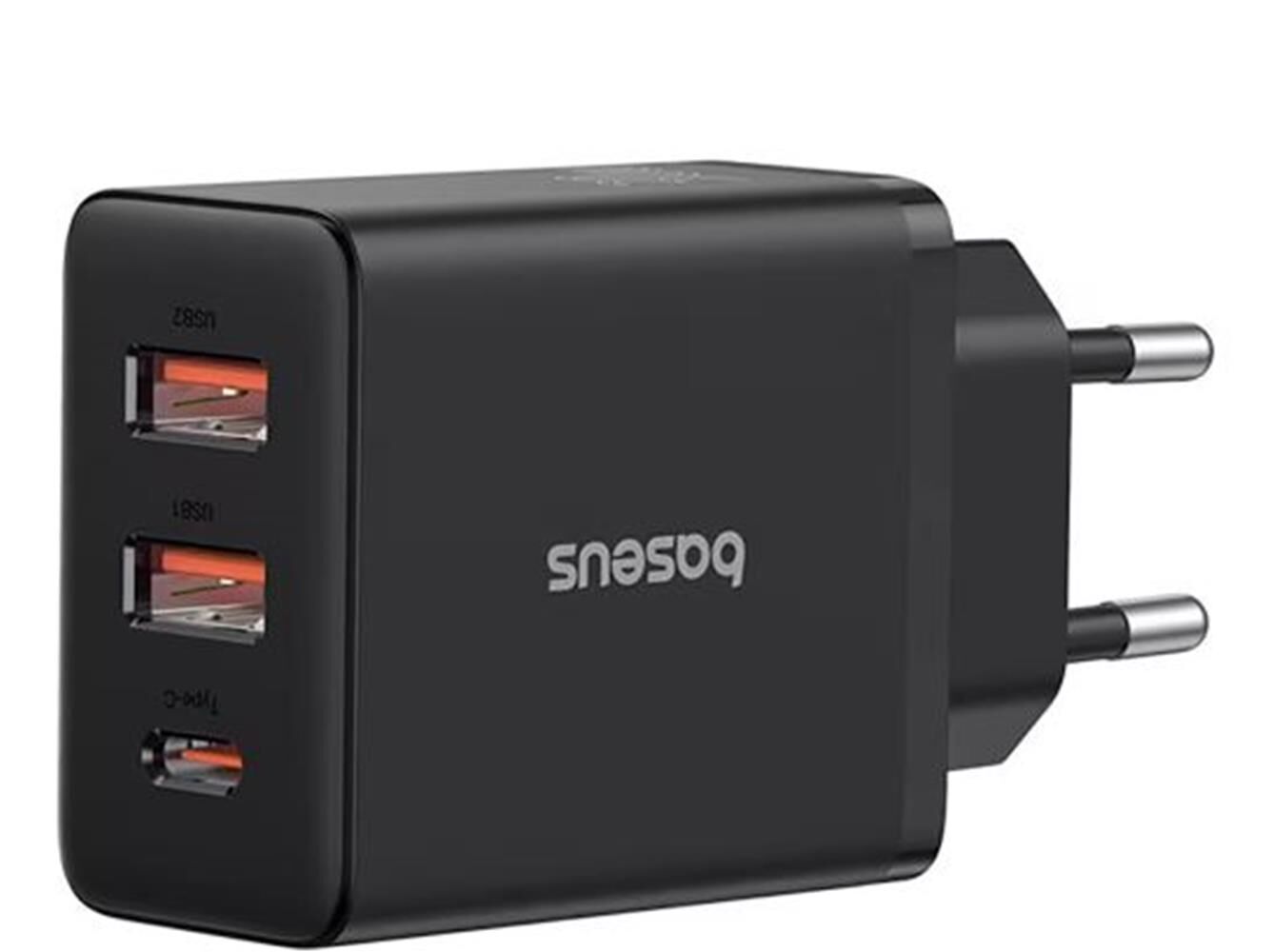 BASEUS P10111402113-00 Cube Hızlı 2U+C 30W Şarj Cihazı Küme Siyahı