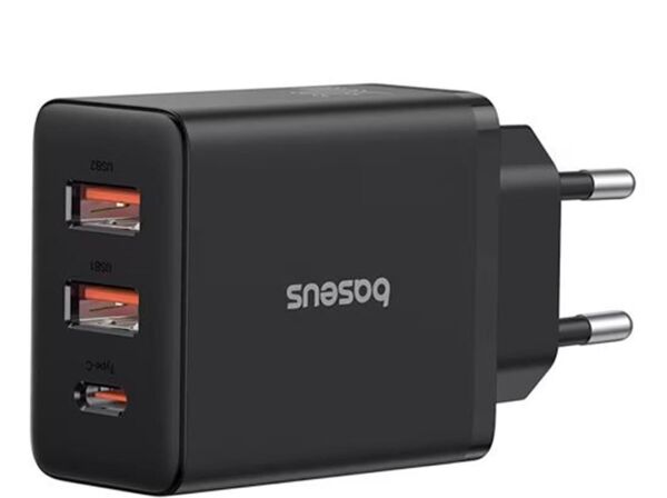 BASEUS P10111402113-00 Cube Hızlı 2U+C 30W Şarj Cihazı Küme Siyahı