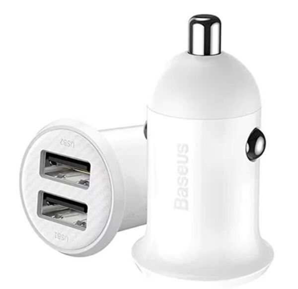 BASEUS CCALLP-02 Grain Pro Araç İçi Şarj Cihazı Beyaz
