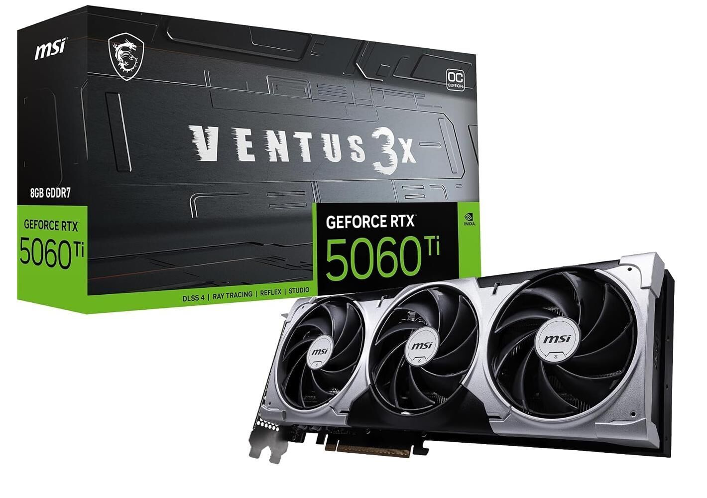 Msi RTX5060TI 8G Ventus 3X OC G506T-8V3C 128 Bit GDDR7 8 GB DX12 (3xdp 1xhdmi) Ekran Kartı
