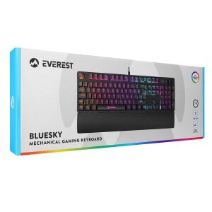 Everest KB-GX7 BLUESKY 21 Işık Efektli RED SWITCH Bilek Destekli Mekanik Gaming Oyuncu Klavyesi