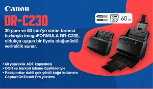 Canon Dr-C230 A4 Dublex Doküman Tarayıcı Dakikada 30 Sayfa Tarama Hızı