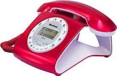 Multitek Retro Özel Tasarımlı Kablolu Siyah-Kırmızı Masa Üstü Telefon