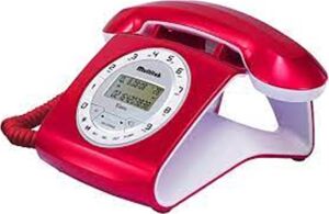 Multitek Retro Özel Tasarımlı Kablolu Siyah-Kırmızı Masa Üstü Telefon
