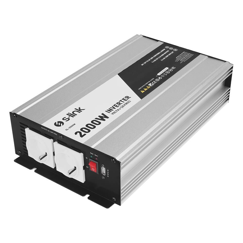 S-Link Sl-2000W 2000W Dc12v-Ac230v İnverter