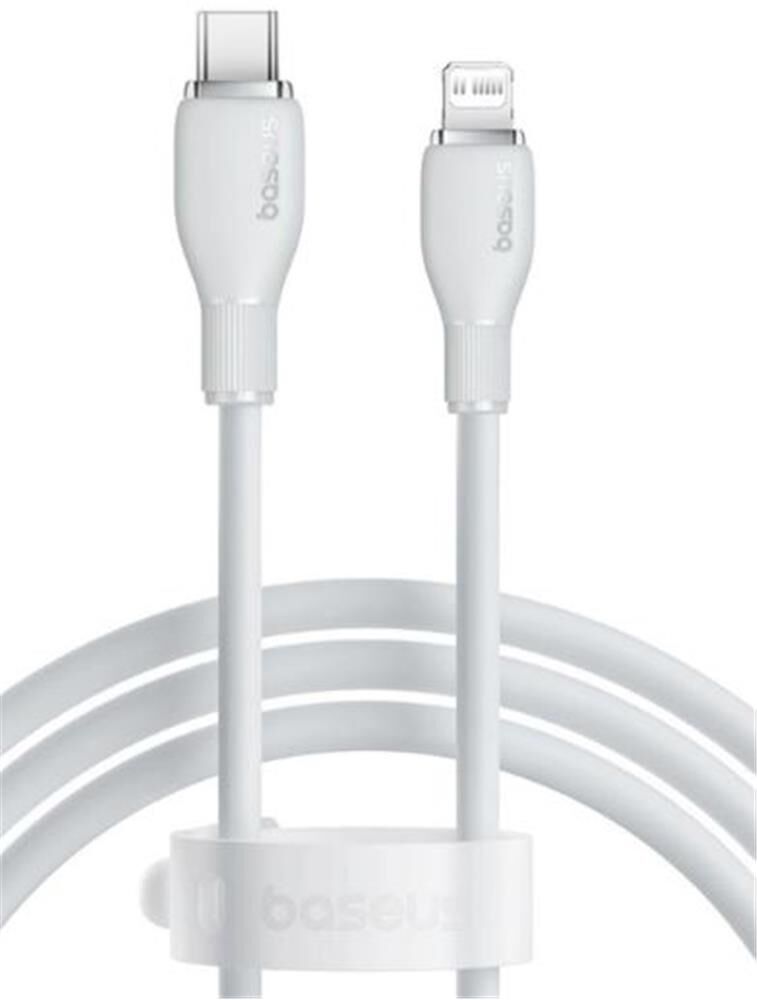 Baseus P10355701221-00 Pudding Hızlı Şarj Özellikli Type-C to Lightning 20W Kablo 1.2 M Beyaz