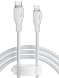Baseus P10355701221-00 Pudding Hızlı Şarj Özellikli Type-C to Lightning 20W Kablo 1.2 M Beyaz