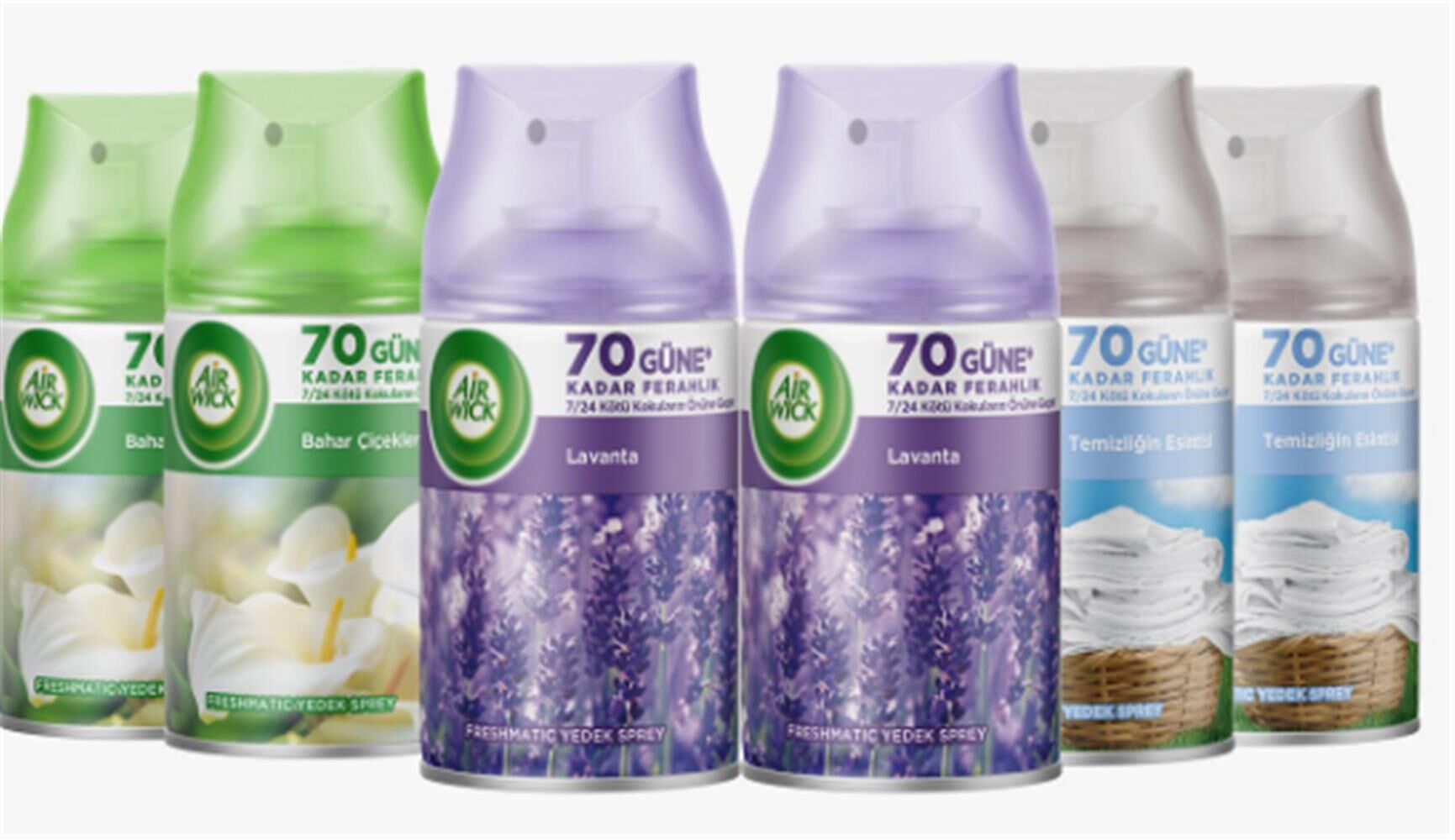 Airwick 250ml 6lı - Bahar Çiçekleri Esinti Oda Kokusu Sprey Makina Yedek Spreyi