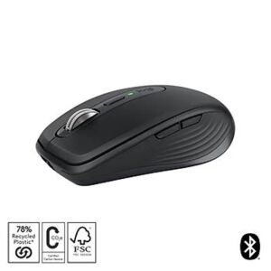 LOGITECH MX ANYWHERE 3S KOMPAKT OPTİK SENSÖRLÜ SESSİZ BLUETOOTH KABLOSUZ MOUSE SİYAH 910-006929