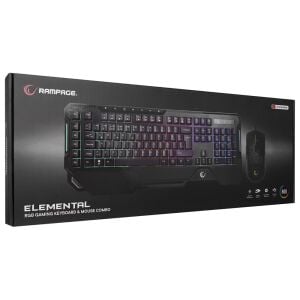 Rampage KM-R96 ELEMENTAL Siyah RGB  Q Oyuncu Multmedia Klavye ve 7200dpi Mouse Gaming Set