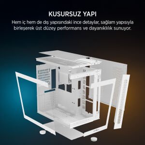 James Donkey Stark S800 4xARGB Temperli Cam ATX Beyaz Gaming (Oyuncu) Kasa