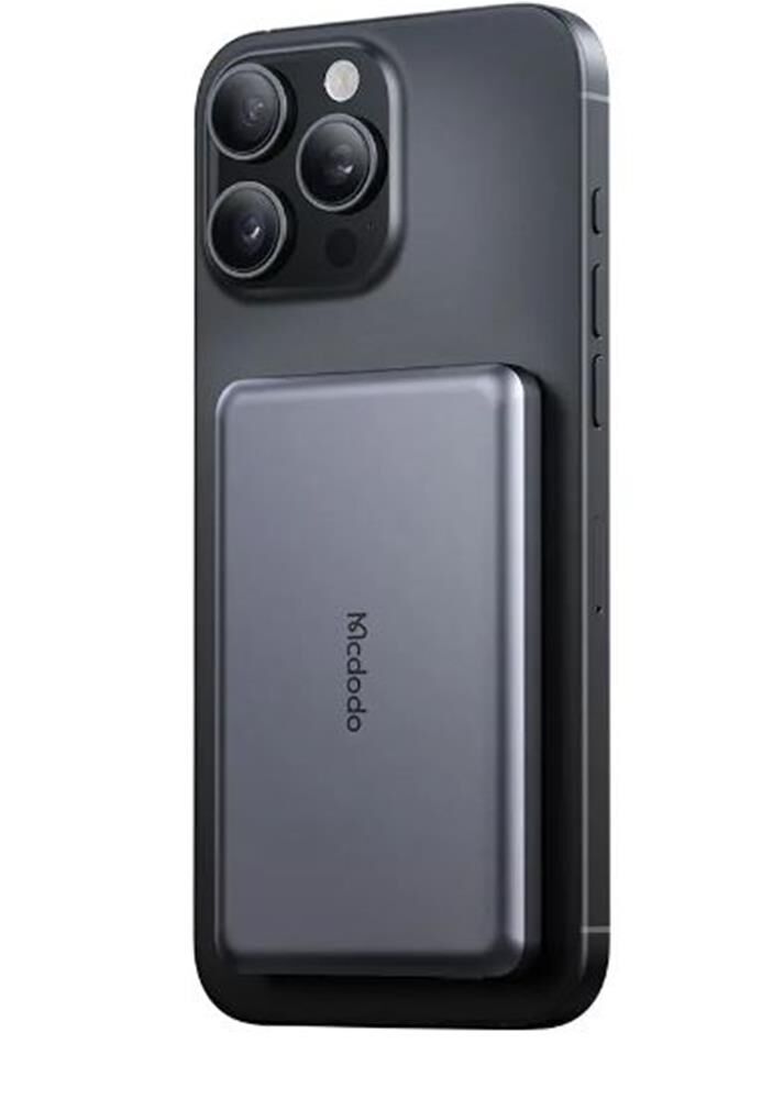 MCDODO MC-4641 20W 5000mAh Metal Ultra İnce Manyetik Kablosuz Power Bank Siyah