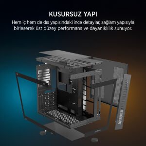 James Donkey Stark S800 4xARGB Temperli Cam 650W 80+ Bronze ATX Siyah Gaming (Oyuncu) Kasa