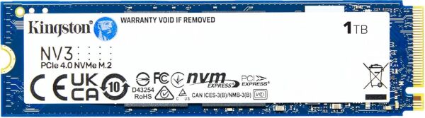 Kingston 1TB NV3 M.2 2280 NVMe PCIe 4.0 Gen 4x4 6000 MB-s-4000 MB-s SNV3S-1000G Ssd Disk