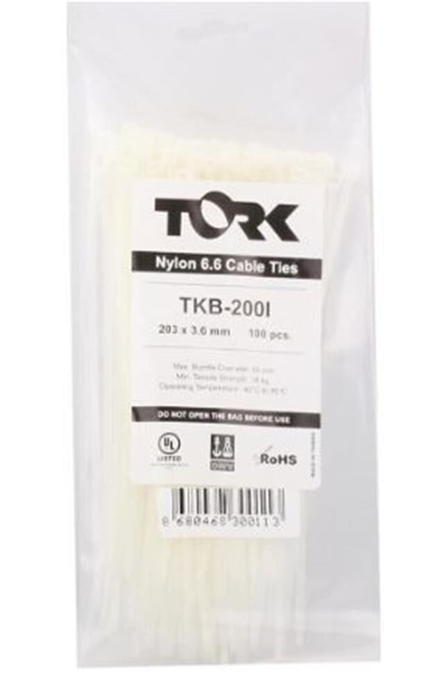 Tork TRK-300-3,5mm Beyaz 100lü Kablo Bağı