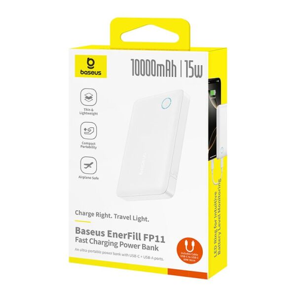 BASEUS ENERFILL FP11 10000 MAH 15W POWERBANK BEYAZ