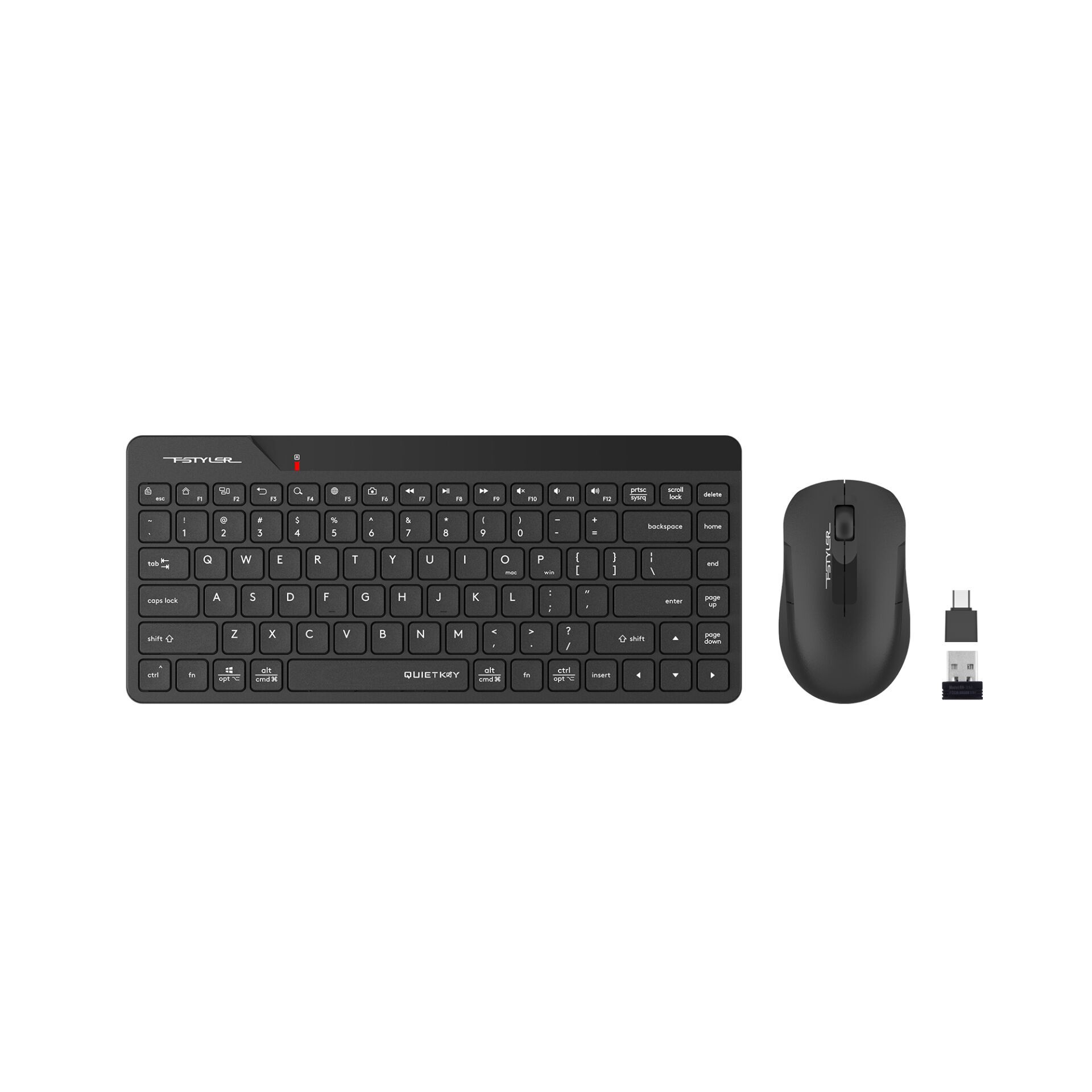 A4 TECH FG2200 AIR2 2.4 SİYAH QMİNİ FN-MM KABLOSUZ SESSİZ SET
