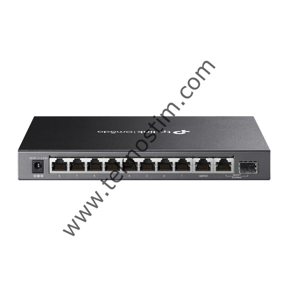 Omada Tp-Link DS110GMP 8 Port 10-100-1000 Poe+ Switch 1 Port SFP + 1 Port Uplink Çelik Kasa Rack