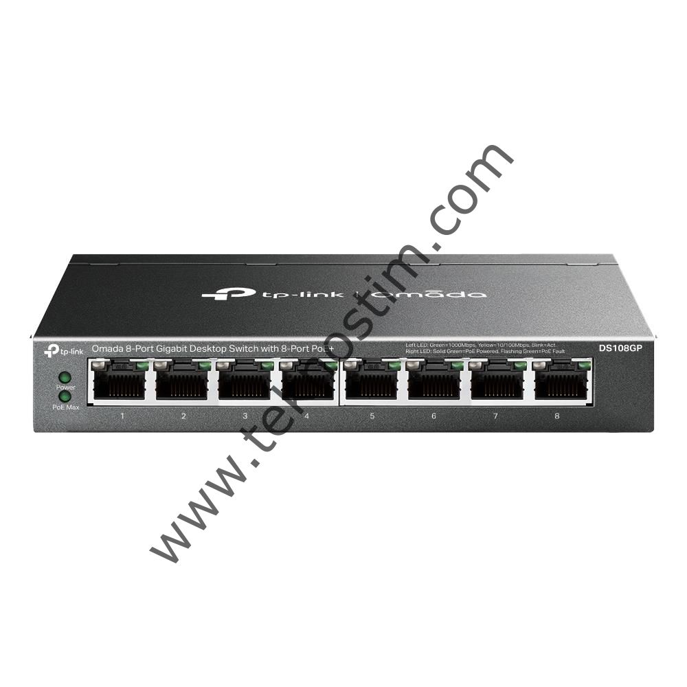 Omada Tp-Link DS108GP 8 Port 10-100-1000 Poe+ Switch Çelik Kasa Rack Mount