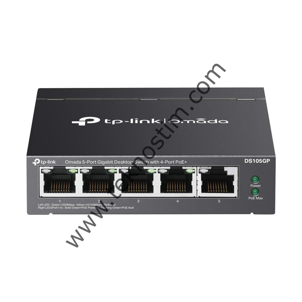 Omada Tp-Link DS105GP 5 Port 10-100-1000 Poe+ Switch Çelik Kasa Rack Mount