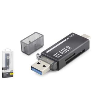 iETOP TC306AC USB Type-C 3.2 Gen1 Kart Okuyucu SD MicroSD 5 Gbps Siyah