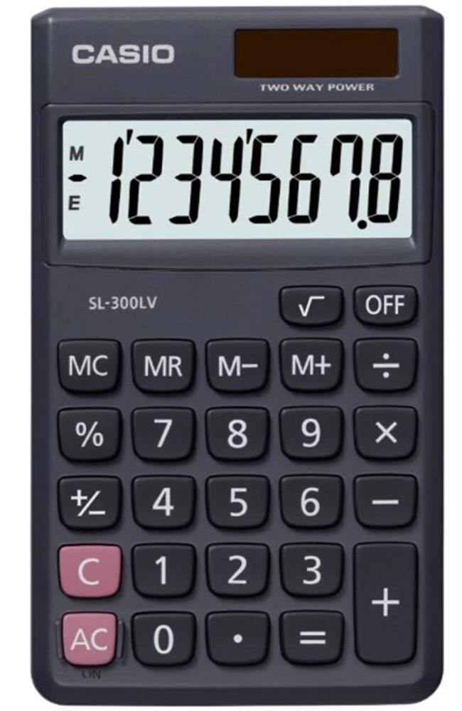 Casio SL-300LV-W-DP 8 Hane Cep Tipi Hesap Makinesi