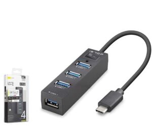 iETOP TU329 Type-C 3.1 Gen1 Anahtarlı Hub 4 Port 5 Gbps Siyah