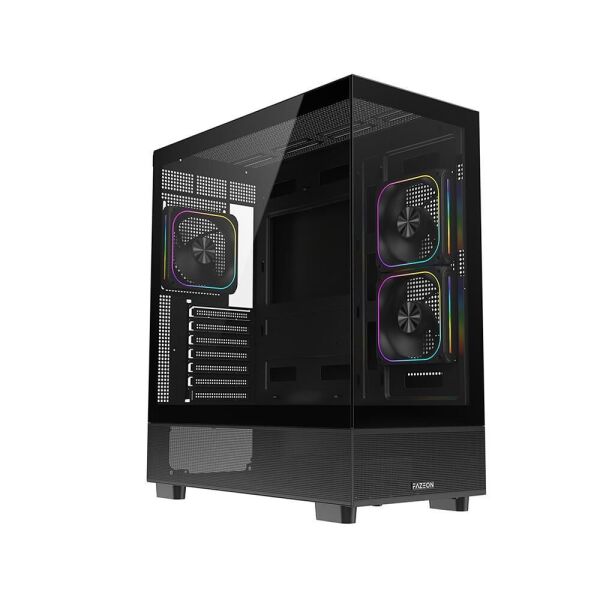 FAZEON F17 750W 80PLUS BRONZE 3x120mm ARGB Fanlı ATX Siyah Bilgisayar Kasası