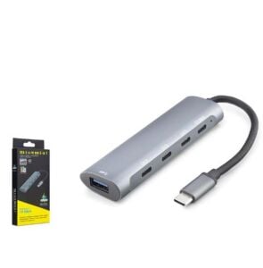 HADRON HDX7895 Type-C 3.2 Gen2 PD Hub 5 Port 10 Gbps 100W Gri