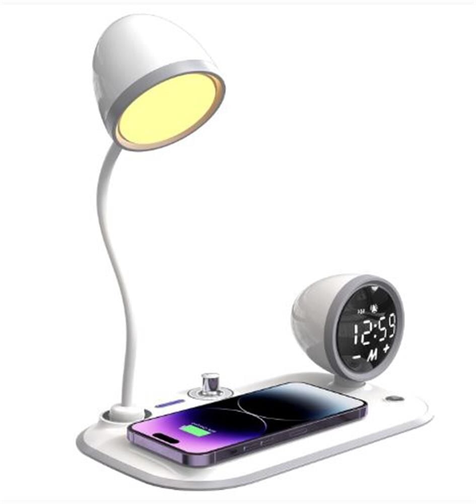 S-link SL-CW21 Beyaz Telefon Uyumlu Fast Şarj 15W Ayarlanabilir Led Işıklı  Masa Lambası