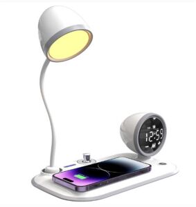 S-link SL-CW21 Beyaz Telefon Uyumlu Fast Şarj 15W Ayarlanabilir Led Işıklı  Masa Lambası