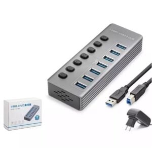 Hadron Hdx7047 Usb Hub 3.0 7-Usb 7-Anahtarlı 5Gbps High Speed 7in1 Gri
